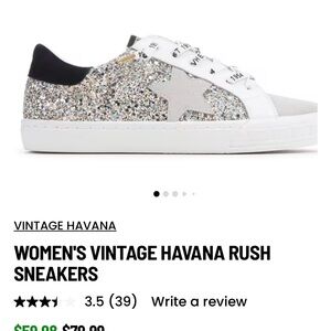 Vintage Havana Rush Silver Glitter Star Sneakers